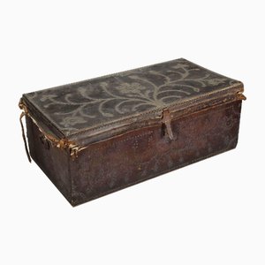 Antique Wooden and Leather Trunk