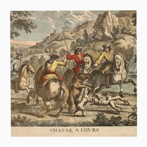 Nicolas Bonnart, Animales, siglo XVIII, Grabados, enmarcado, Juego de 4