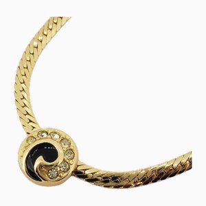 Collar circular de diamantes de imitación y oro negro bañado en oro de Christian Dior