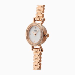Faubourg Bezel Diamond Quartz White Dial Watch from Hermes