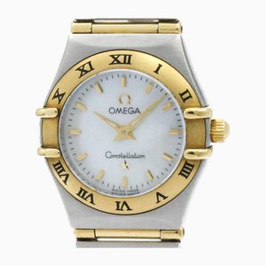 Omegapolished Constellation Mop 18k Gold Steel Quartz Watch 1262.70 Bf571647