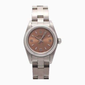 Oyster Perpetual Ladies Stainless Steel Pink Dial Watch from Rolex