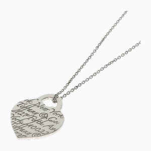 Collar con placa de corazón con notas de plata de Tiffany & Co.