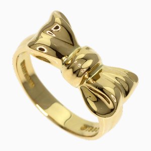 Yellow Gold Bow Ring, 18k Yellow Gold, Womens,