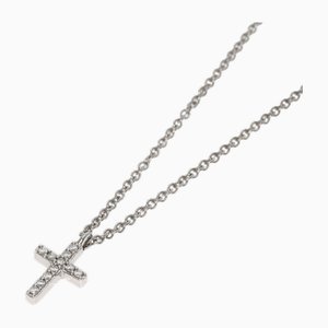 White Gold & Diamond Metro Cross Necklace from Tiffany & Co.