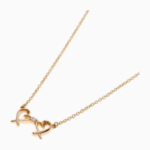 Pink Gold Double Loving Heart Diamond Necklace from Tiffany & Co.