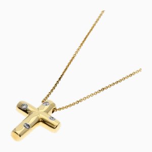 Yellow Gold Dots Cross Diamond Necklace from Tiffany & Co.