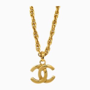 Goldene CC Halskette mit Anhänger von Chanel