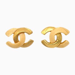 Gold Piercing Earrings from Chanel, Set of 2
