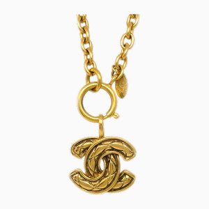 Gold CC Pendant Necklace from Chanel