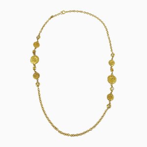 Collana con catena in oro e strass di Chanel