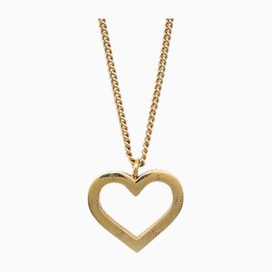 Goldene Herz-Halskette mit Kettenanhänger von Chanel