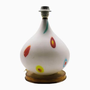 Lámpara de mesa italiana vintage de cristal de Murano, años 60