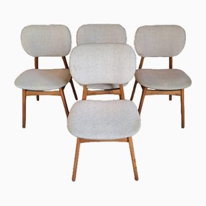 Stühle aus Teak & Stoff, Dänemark, 1960er, 4er Set