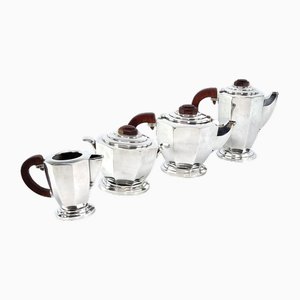 Art Deco Coffee Service in Silver-Plating, 1920s, Set of 4