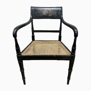 19th Century Painted Chair with Flower Decoration