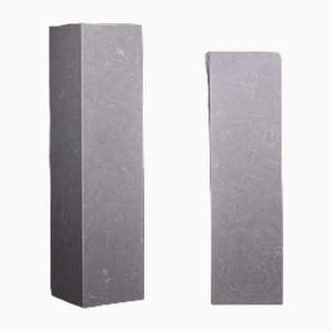 Columnas de mármol gris, siglo XX. Juego de 2