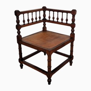 Italian Neoclassic Carved Wooden Corner Chair, 1950s
