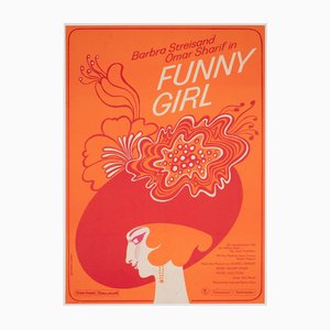 Affiche de Film A1 Funny Girl par Roeder, Allemagne de l'Est, 1970