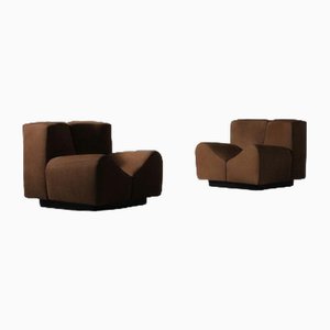 Sculptural V-Shaped Lounge Chairs from Saporiti, Italy, 1960s, Set of 2
