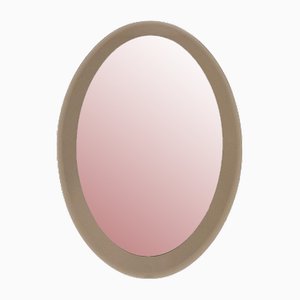 Oval Mirror with Glass Frame, 1970s