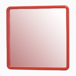Roter Spiegel aus Kunststoff, 1980er