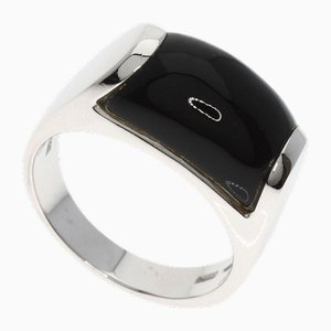 Tronchetto Onyx Ring in White Gold from Bvlgari