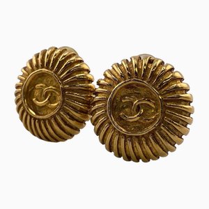 Gold Coco Mark Earrings Zipangu from Chanel, Set of 2