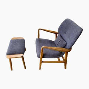 Vintage Lounge Chair & Ottoman from Madsen & Schübel, Denmark, 1950s