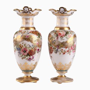 Louis Philippe Opaline Vases, Late 19th Century, Set of 2