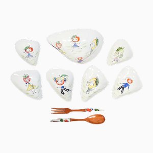 Painted Ceramic Table Set from Rometti, Set of 9