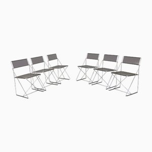 Metal Stackable Chairs, 1980s, Set of 6