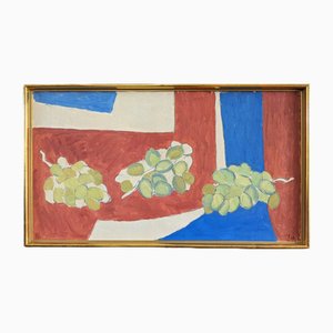 Raisins Verts, Peinture à l'Huile, 1950s, Encadré