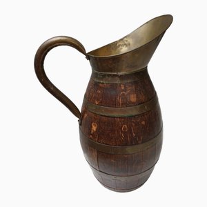 French Copper and Oak Bound Pitcher, 1930s