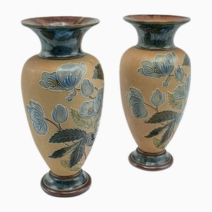 English Ceramic Flower Vases, 1910, Set of 2