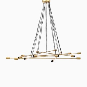 Lámpara de araña Sputnik Mid-Century de latón