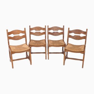 Chaises de Salle à Manger attribuées à Guillerme Et Chambron, 1950s, Set de 8