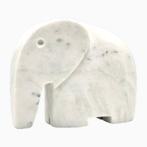 Postmodern Marble Indian Elephant Figurine, 1990s