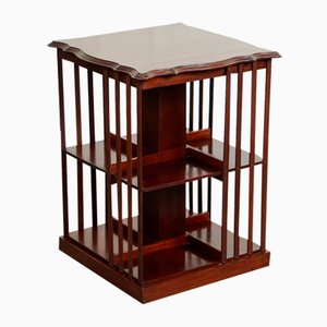 Edwardian Revolving Bookcase with Serpentine Shaped Top, 1920s