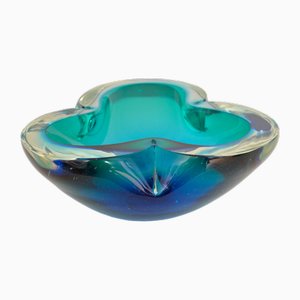 Large Sommerso Murano Glass Bowl attributed to Flavio Poli, 1960s