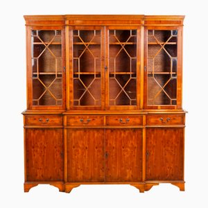 Vintage Burr Yew Wood Display Cabinet Bookcase by Charles Barr J1