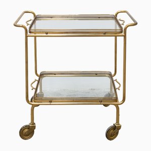 Brass and Glass Food Trolley, 1950s