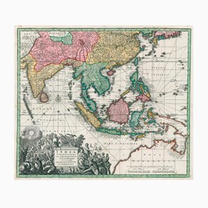 Matthäus Seutter, Antike Landkarte India Orientalis (Südostasien), 1730, Kupferstich