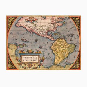 Antike America Sive Novi Orbis Nova Descriptio Karte von Abraham Ortelius, 1598