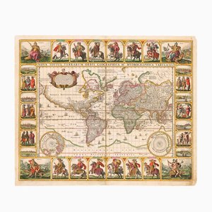 Antique Nova Totius Terrarum Orbis Geographica ac Hydrographica Tabula Claes Map by Janszoon Visscher, 1652