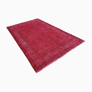 Türkischer Vintage Teppich in Rot Rosa, 1960er