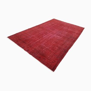 Vintage Turkish Red Overdyed Rug, 1960s