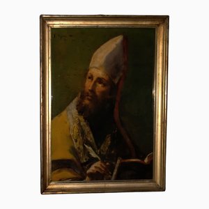 Saint Ambrose, Oil Painting on Glass, 1950s