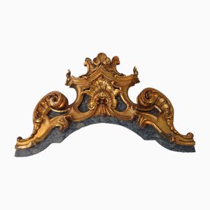 Fronton de Décoration Murale Baroque en Bois Sculpté