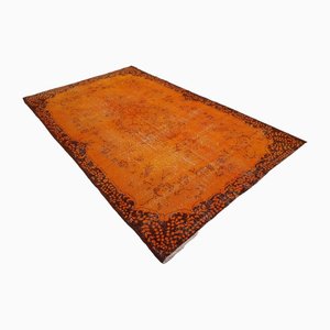 Orangefarbener Vintage Teppich, 1960er